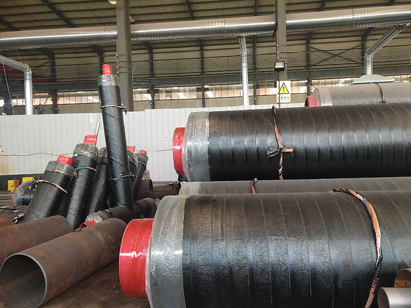 Three oil and two cloth steel sleeve steel rock wool insulation pipeline